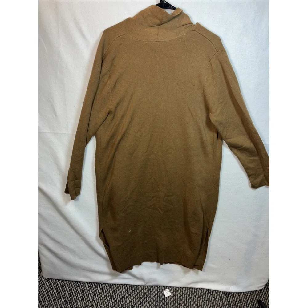 J. Crew Long Open Front Cardigan Sweater Camel‎ Brown Pockets Women's L
